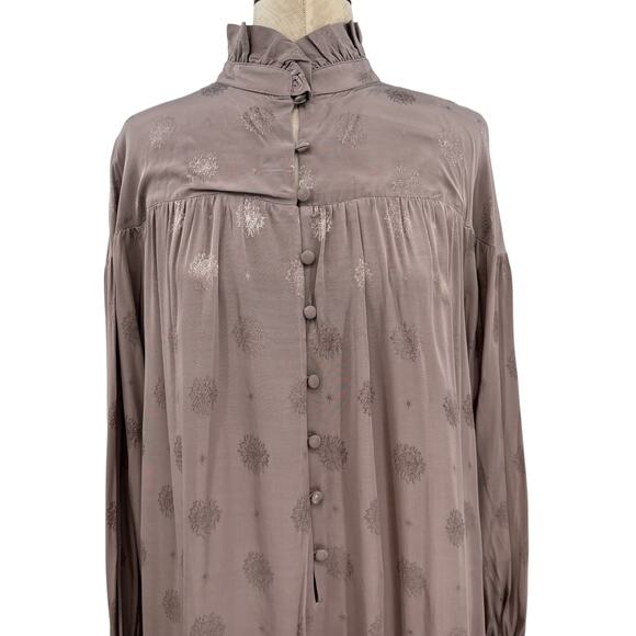 Sandra Mansour x H&M Jacquard Oversized Maxi Dress Kaftan Tan Size Large - Picture 4 of 16